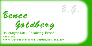 bence goldberg business card
